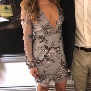 Silver sequin Missguided dress